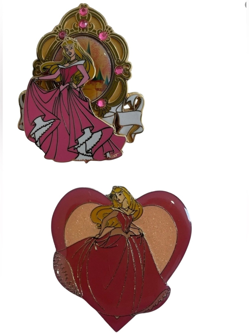 Disney Pins Set of  Aurora Princess Pins 2002 & 2005 EUC